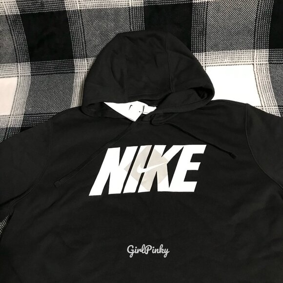 Nike pullover hoodie in BLACK WITH WHITE/GREY LOGO SIZES MEDIUM & LARGE - Picture 4 of 7